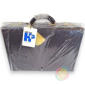 Heritage Leather Attache Case NOS Sealed Burgundy Brown